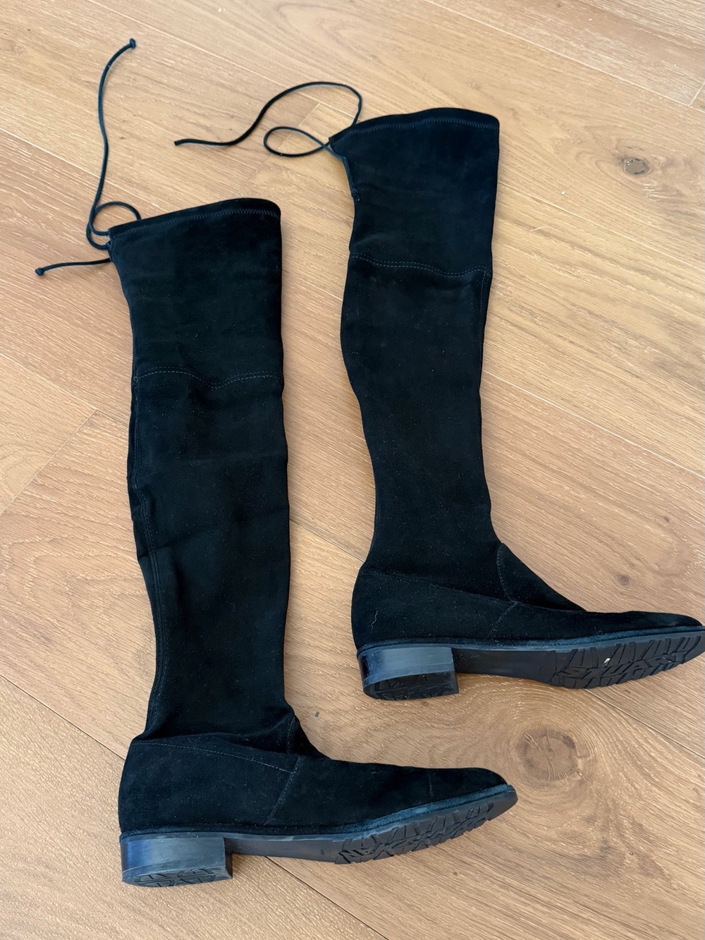 Stuart Weitzman Black Suede Over-the-Knee Boots